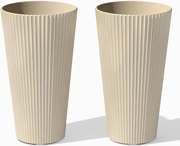 Veradek Demi Series Tall Planter for Porch, Patio, Backyard | Durable Plastic-Stone Composite Mat... | Amazon (US)