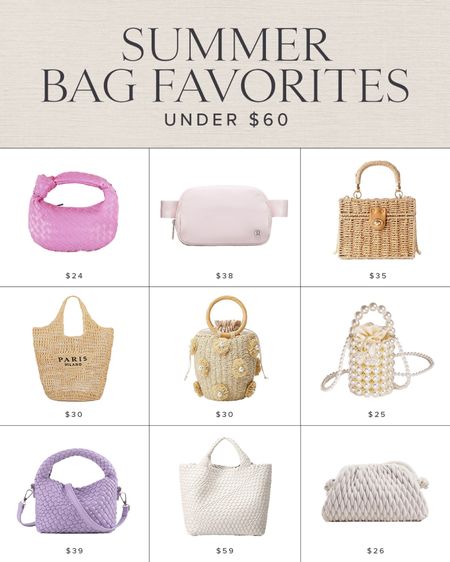 BAGS \ my favorite handbags for summer! 

Amazon
Walmart
Straw
Mini 

#LTKFindsUnder50 #LTKSeasonal #LTKItBag