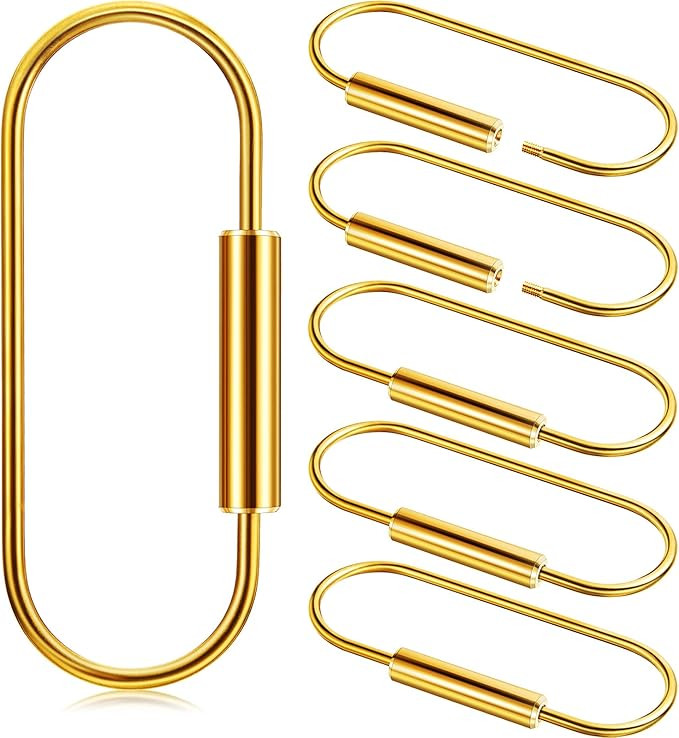 WILLBOND Brass Key Ring Gold Screw Lock Keychain Durable Brass Screw Clip Simple Style Keychain f... | Amazon (US)