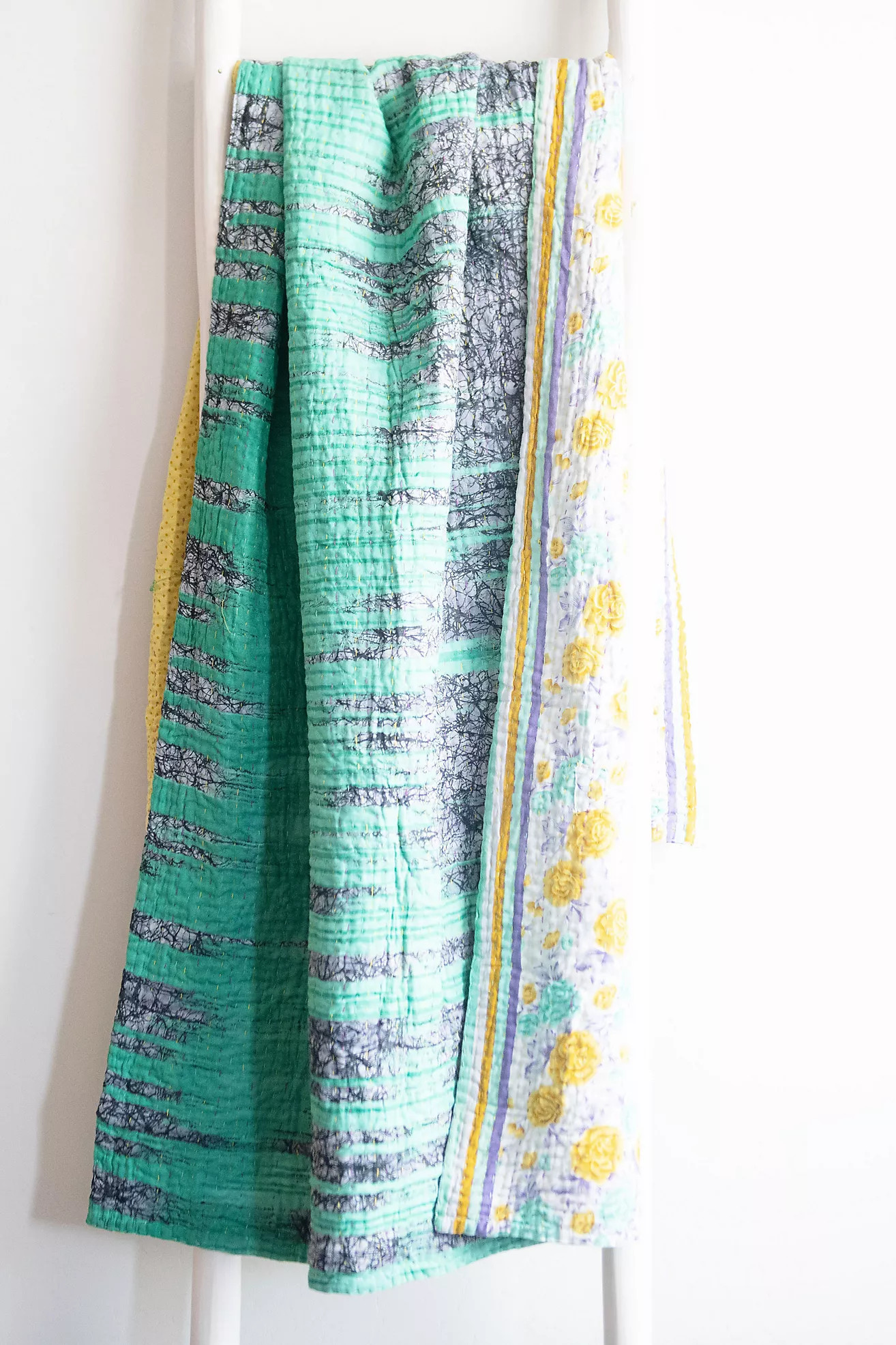 Connected Goods One-of-a-kind Kantha Quilted Throw Blanket No. 05561 | Anthropologie (US)