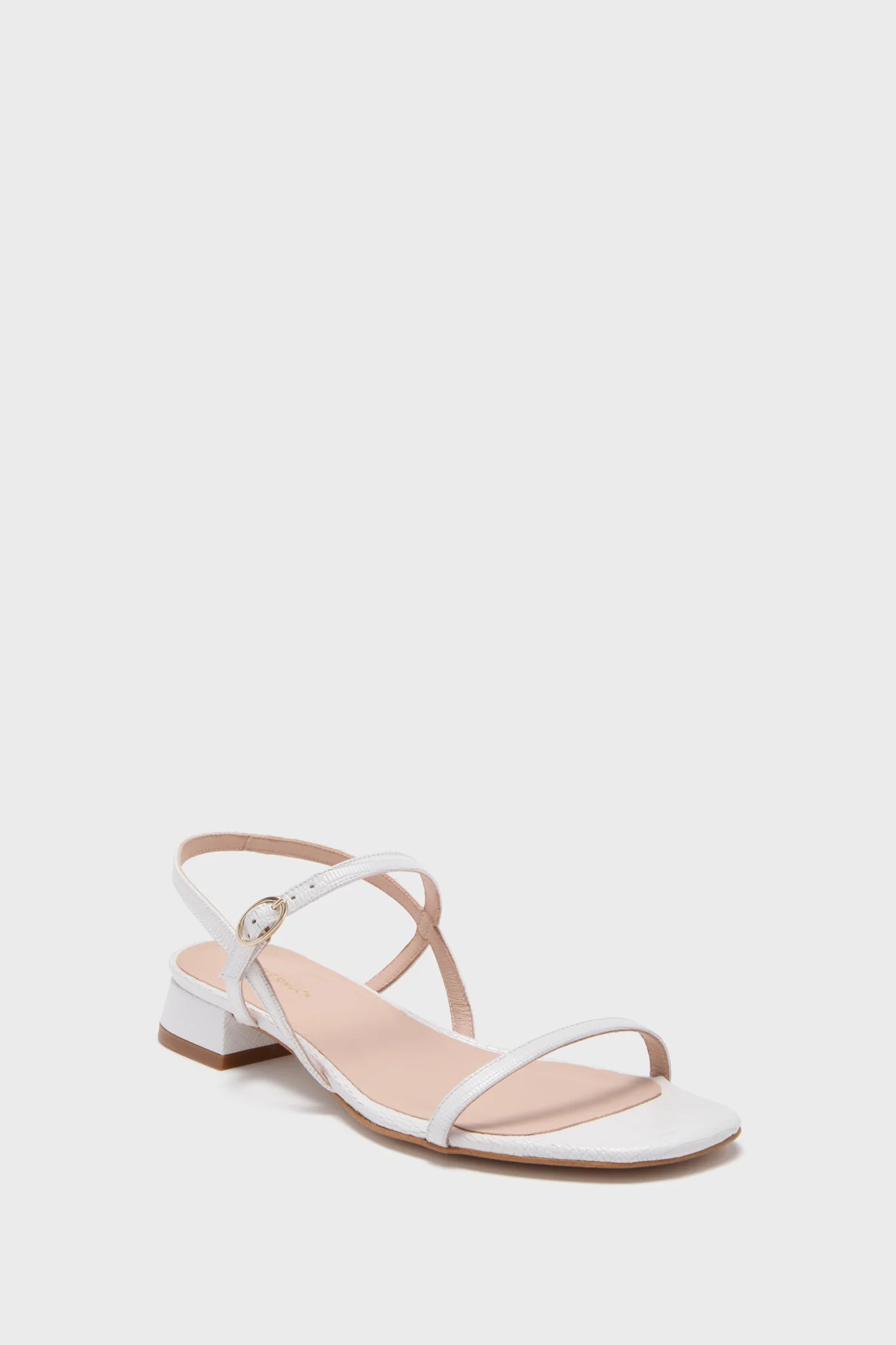 White Embossed Leather Evelyn Sandals | Tuckernuck (US)