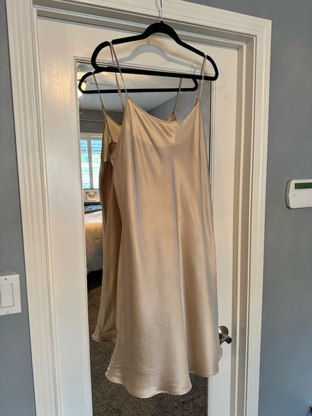 Anniversary gift from my husband 🥰  He did good!! So comfy and cool for those hot summer months. The XL fits perfectly.

silk | silk slip | pure silk | pajamas | anniversary gift | silk nightgown | mulberry silk 

#LTKFindsUnder100 #LTKWedding #LTKMens