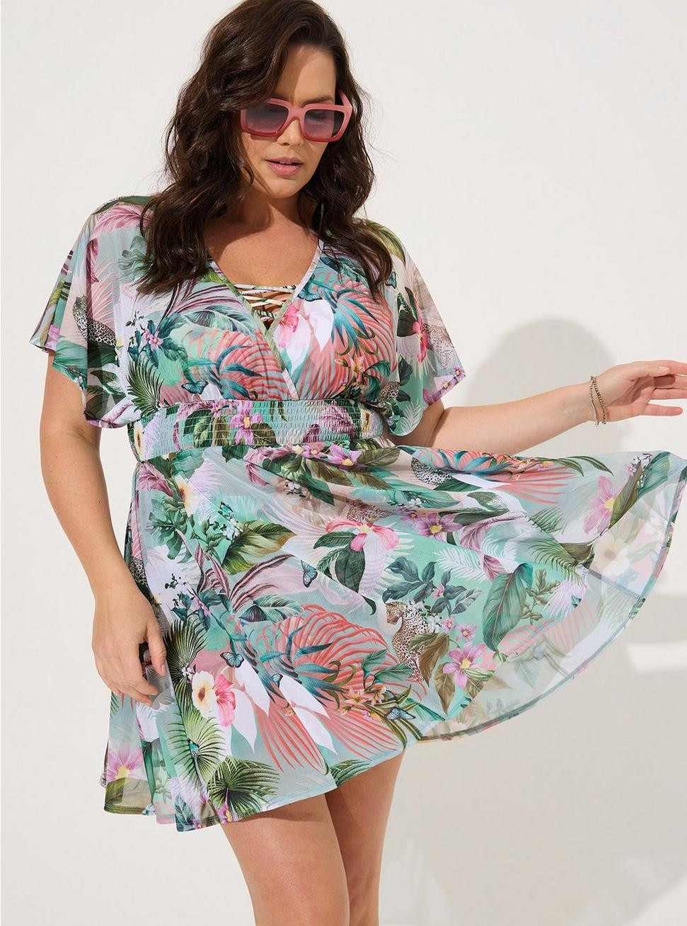 Mesh Smock Waist Coverup Dress | Torrid (US & Canada)