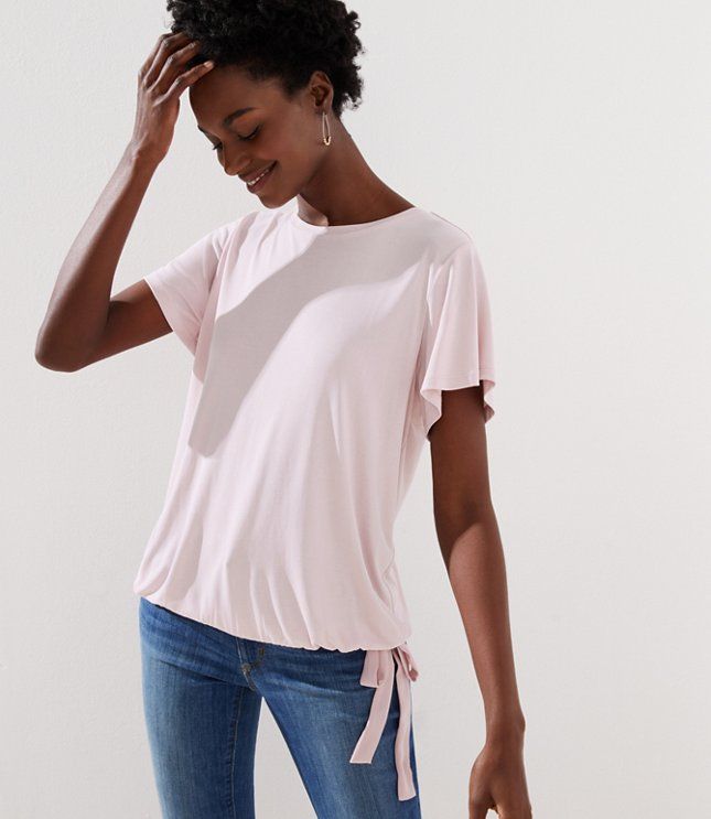 Sandwashed Tie Hem Tee | LOFT | LOFT