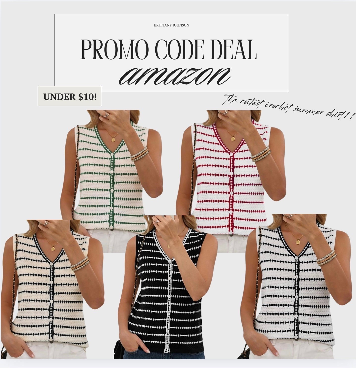 This crochet tank is the perfect summer staple ☀️🤍

Use code: AFSWT6EH for 38% OFF 🛍️

#LTKSaleAlert #LTKstorytime #LTKmorningroutine