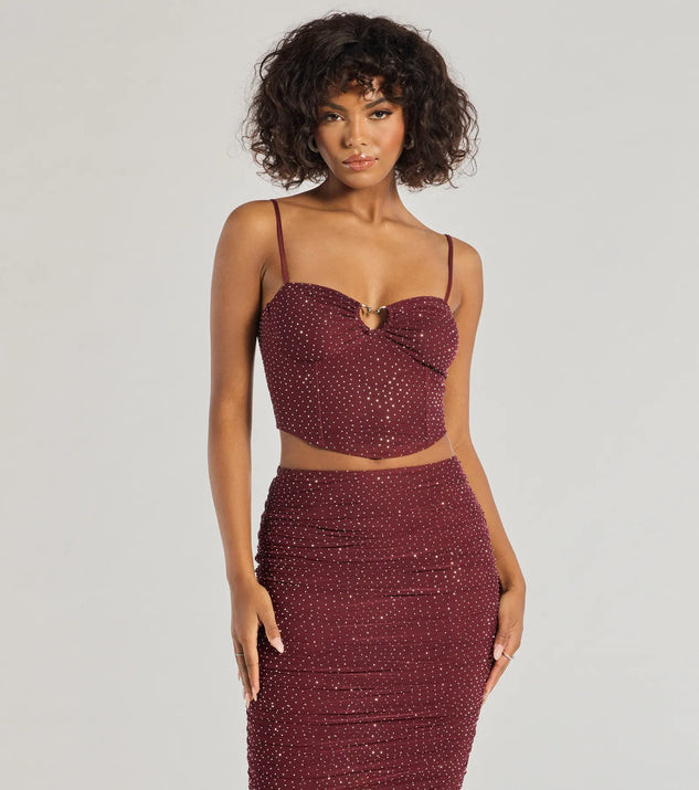 Bright Vibes Rhinestone Cropped Corset Top | Windsor Stores