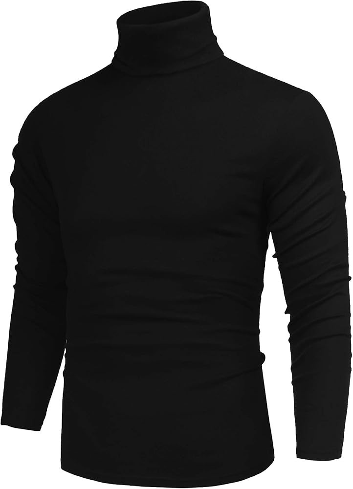 Poriff Men's Casual Slim Fit Basic Tops Knitted Lightweight Turtleneck Pullover Sweater | Amazon (US)