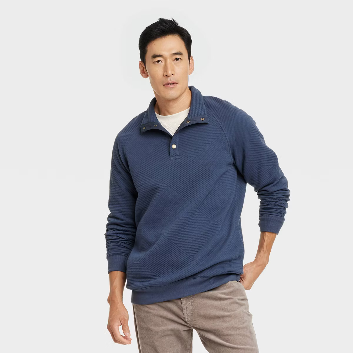 Men's Quilted Snap Pullover Sweatshirt - Goodfellow & Co™ | Target