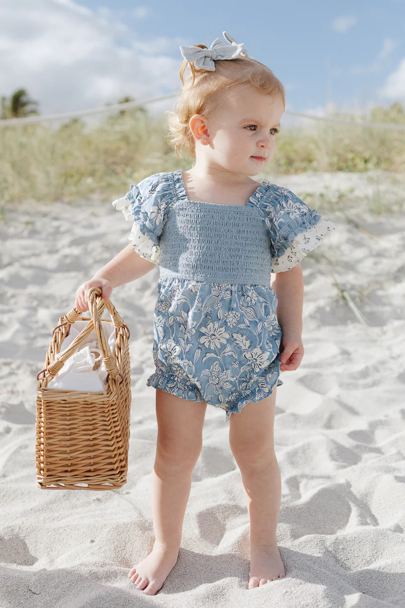 Baby Jessica Romper in Blue Floral | Ivy City Co