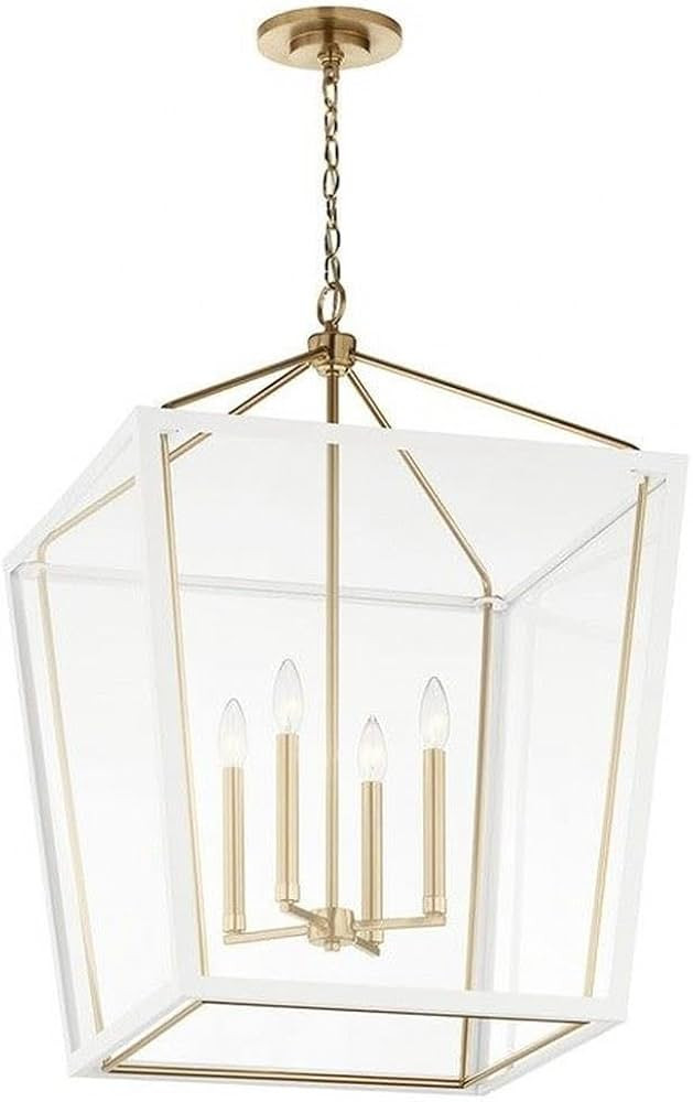 4 Light Pendant in Traditional Style-31.75 inches Tall and 22.25 inches Wide-Champagne Bronze/Whi... | Amazon (US)