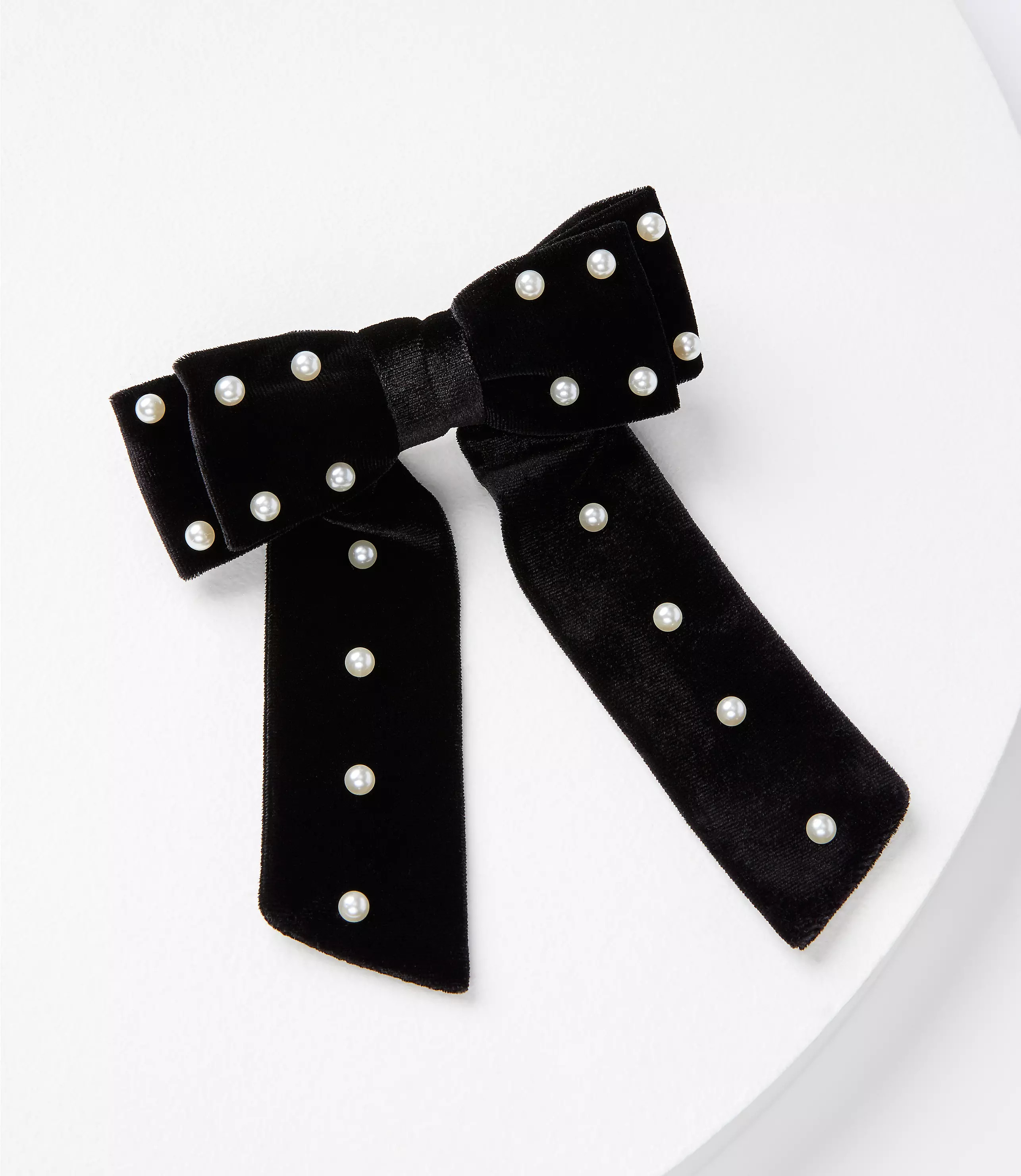 Pearlized Velvet Barrette | LOFT