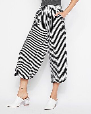 Mid Rise Striped Culottes | Express