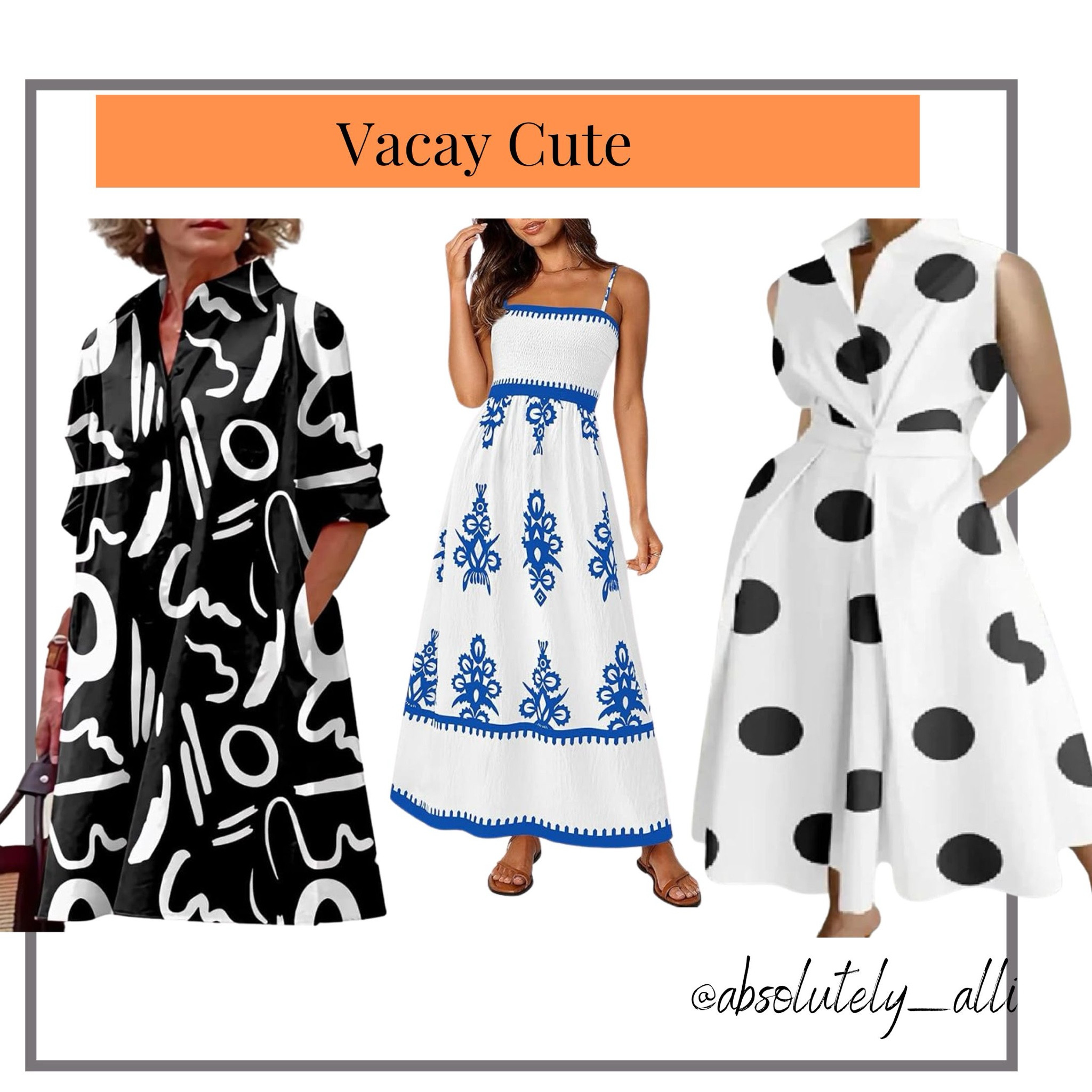 Vacation outfit | summer dresses | summer outfit | white dress | black dress | 

#LTKFindsUnder50 #LTKSummerEdit #LTKOver40