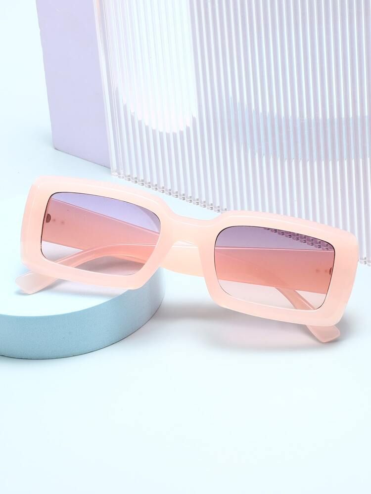 Square Frame Tinted Lens Fashion Glasses | SHEIN