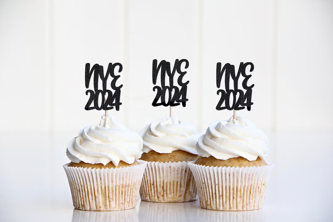 New Years Eve Decor NYE Cupcake Toppers New Year's Eve - Etsy | Etsy (US)