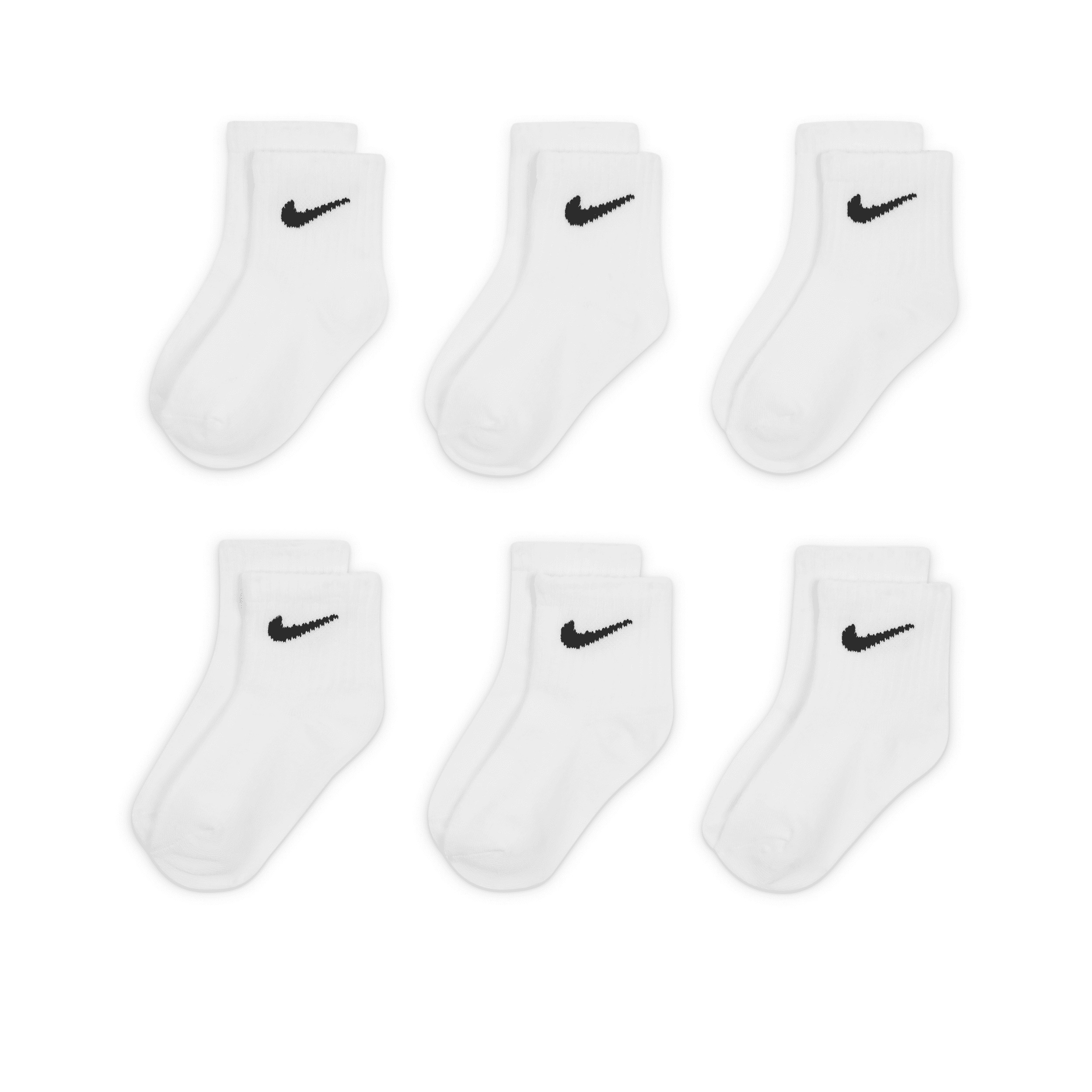 Nike Logo Ankle Socks Box Set (6 Pairs) Baby Socks in White | NN0032-001 | Nike (US)