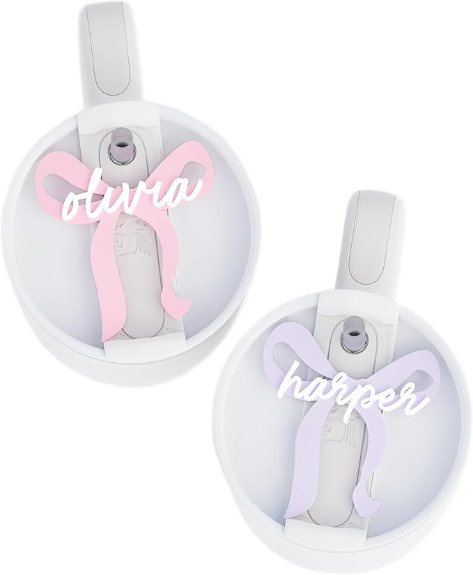 The Cotton & Canvas Co. Personalized Bow Stanley Name Tag, Stanley Name Plate, Acrylic Lid Topper... | Amazon (US)