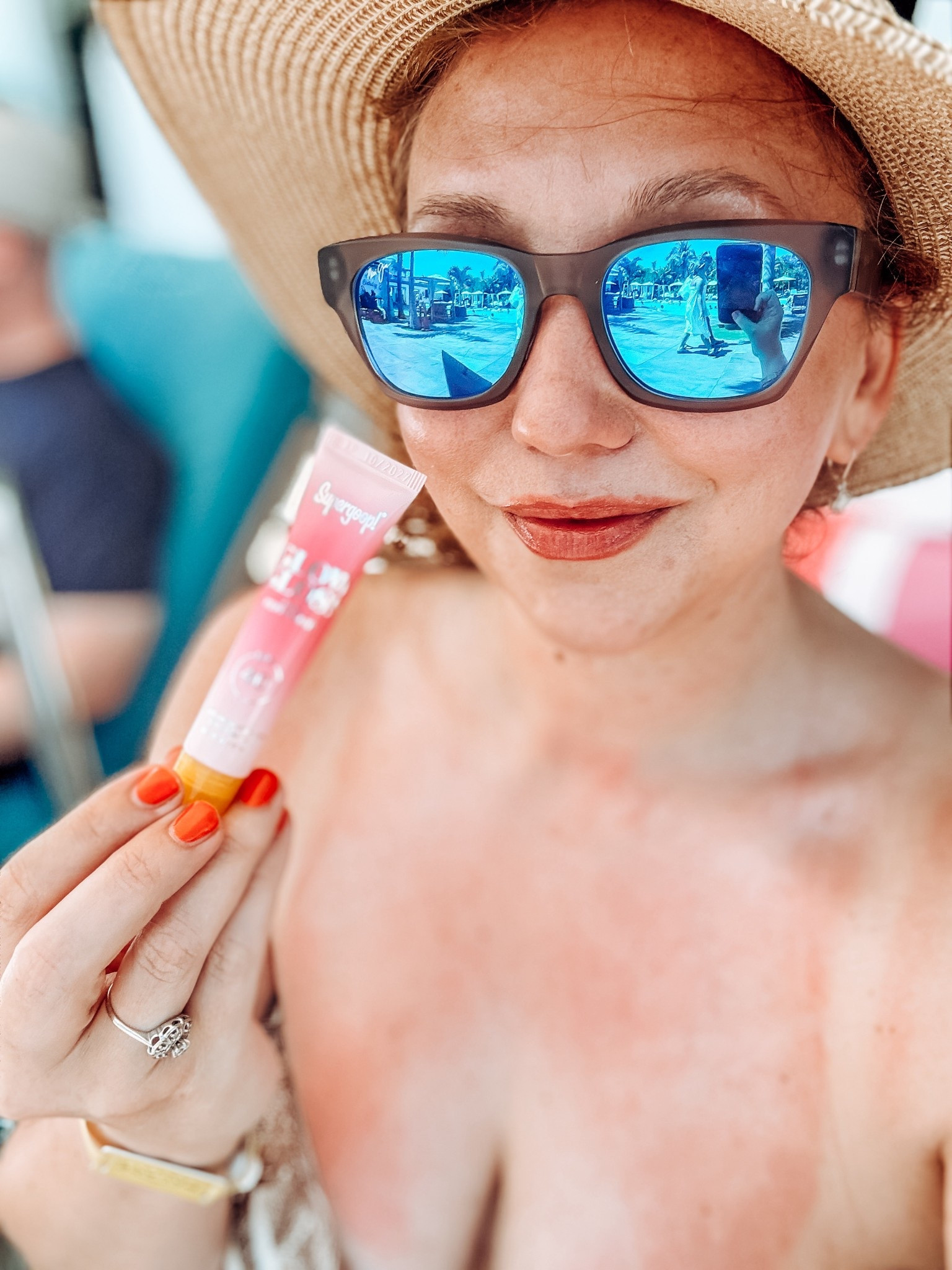 My friend brought me this on our trip to Cancun and I may be obsessed now! 
@Supergoop! For the win! 
#spf #travel #springbreak #lip 

#LTKTravel #LTKstorytime #LTKdayinmylife