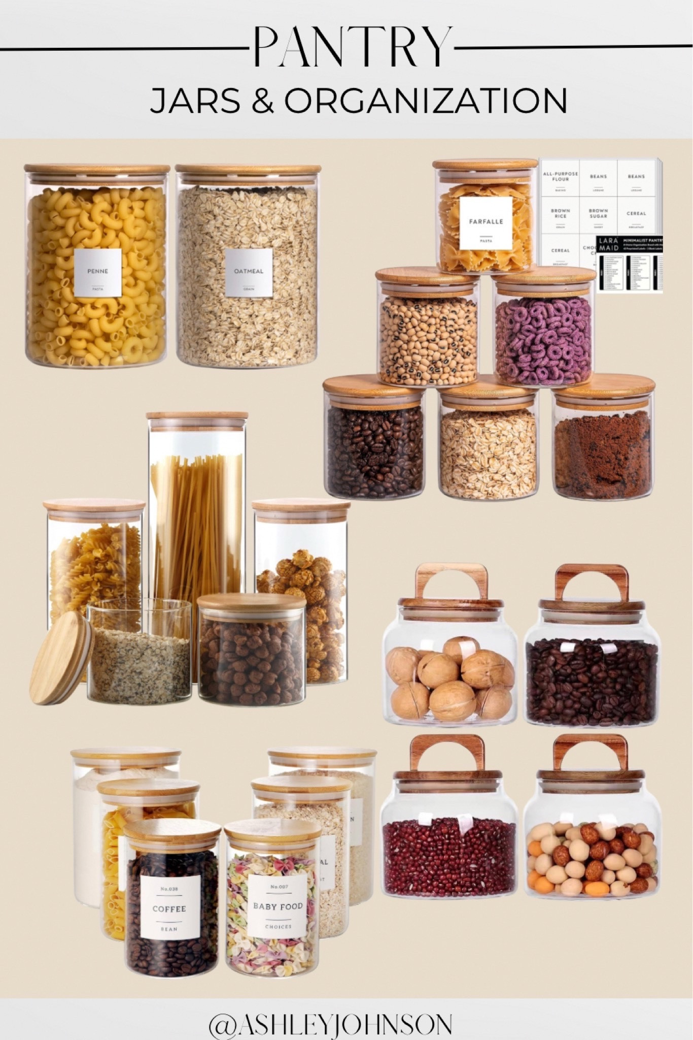 Pantry organization and aesthetic food Storage containers #pantry #kitchen #glassfoodcontainers #pantryorganizers  

#LTKHome #LTKStyleTip #LTKSaleAlert