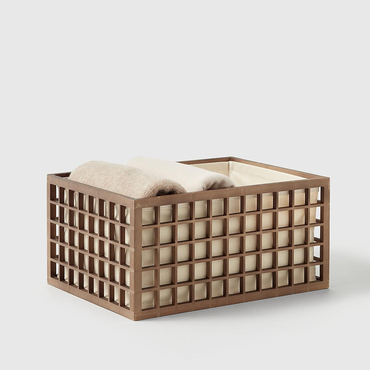 Marie Kondo Kocha Brown Shoji Bamboo Bin with Liner | The Container Store