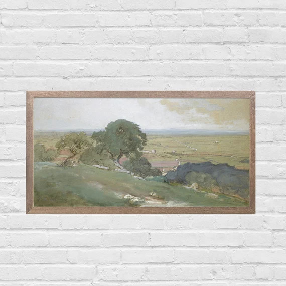 Muted Olive Tree Painting, Vintage Landscape, Printable | Etsy (US)