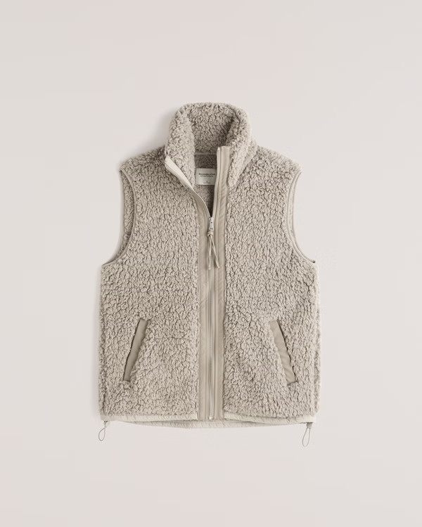 Women's Cocoon Sherpa Vest | Women's Tops | Abercrombie.com | Abercrombie & Fitch (US)