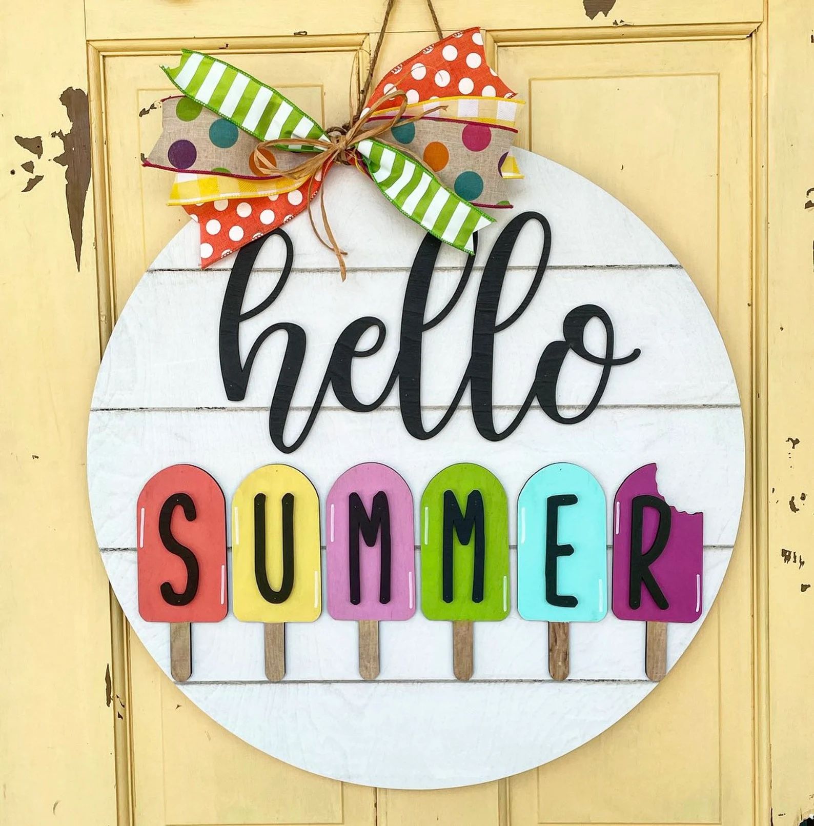 Hello Summer Shiplap Style Popsicle Door Hanger Summer | Etsy | Etsy (US)