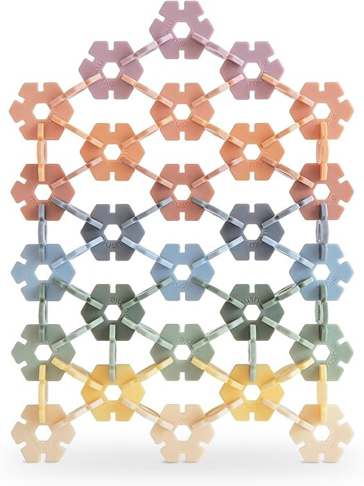 mushie HEX Connect Building Toy Set | 100 Pieces for Kids 5 Years+ | Preschool Educational and To... | Amazon (US)