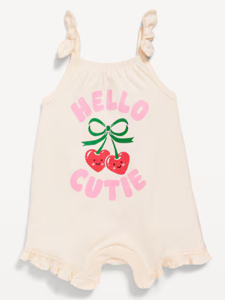 Sleeveless Tie-Knot Graphic One-Piece Romper for Baby | Old Navy | Old Navy (US)
