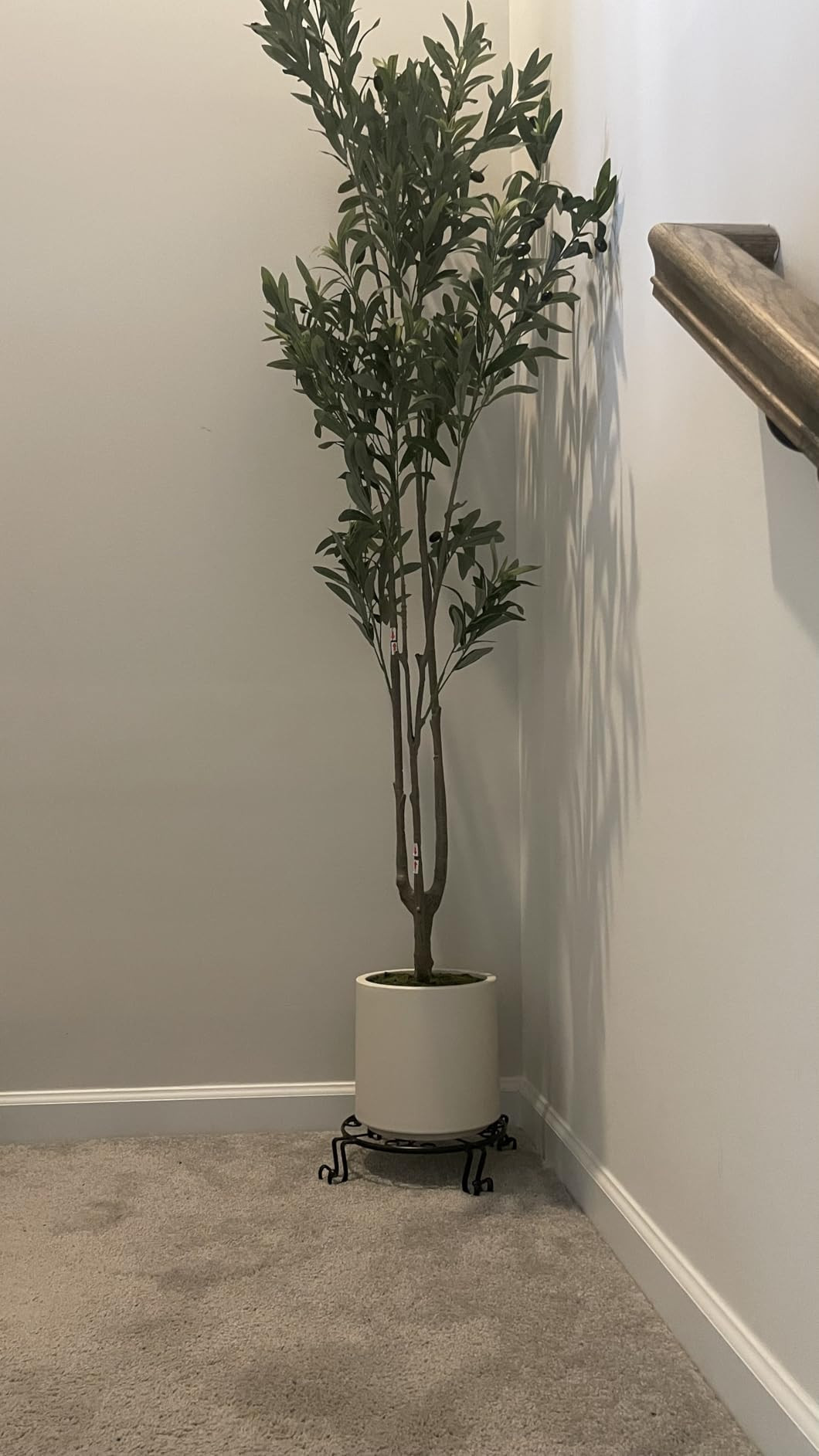 Tall Faux Olive Tree, 8FT Olive Trees Artificial Indoor with Large White Planter and Natural Wood... | Amazon (US)
