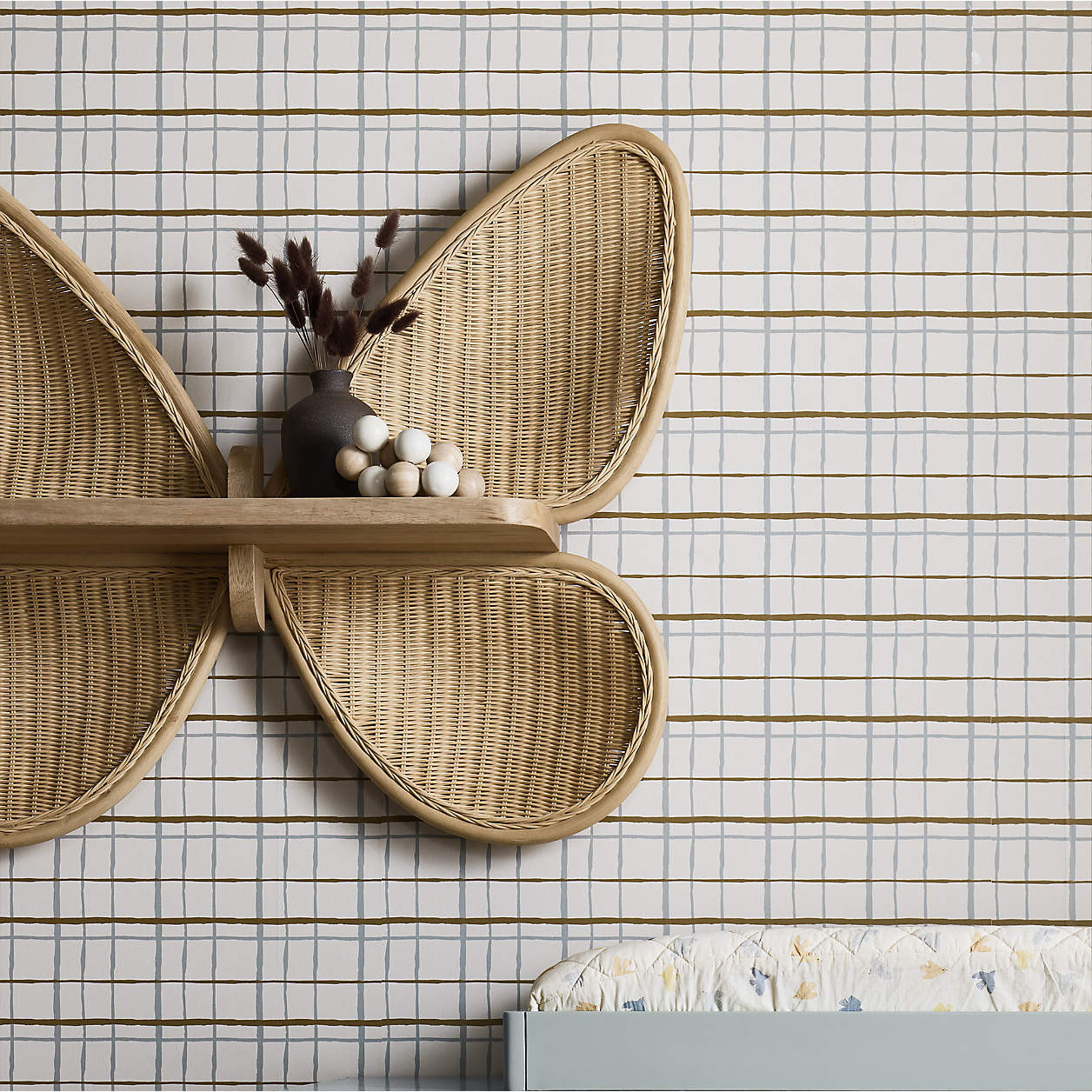 Large Wicker Butterfly Shelf | Crate & Kids | Crate & Barrel
