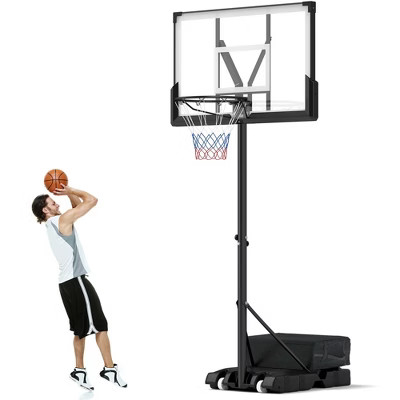 Costway Basketball Hoop Outdoor System with 45 Inch Shatterproof PC Backboard Wheels | Target