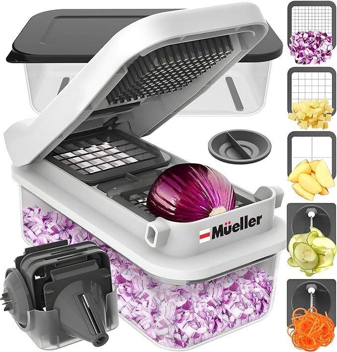 Mueller Pro-Series V Blade Vegetable Chopper, Egg Slicer, Spiralizer, Dicer, Food Chopper Veggie ... | Amazon (US)