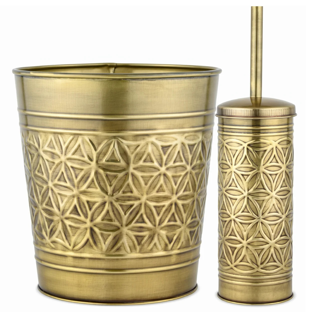 Autumn Alley Toilet Brush And Holder Set With Brass Bathroom Accessories Garbage Can Set For Rustic And Modern Bathroom Décor | Wayfair North America