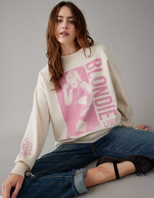 AE Oversized Blondie Graphic Sweatshirt | American Eagle Outfitters (US & CA)