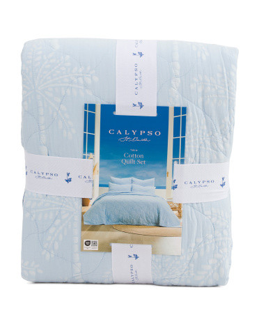 Textured Cotton Palm Tree Quilt Set | Bed & Bath | Marshalls | Marshalls
