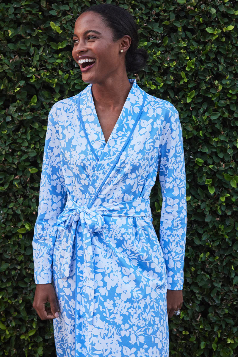 Pima Robe in Sky Floral | Lake Pajamas