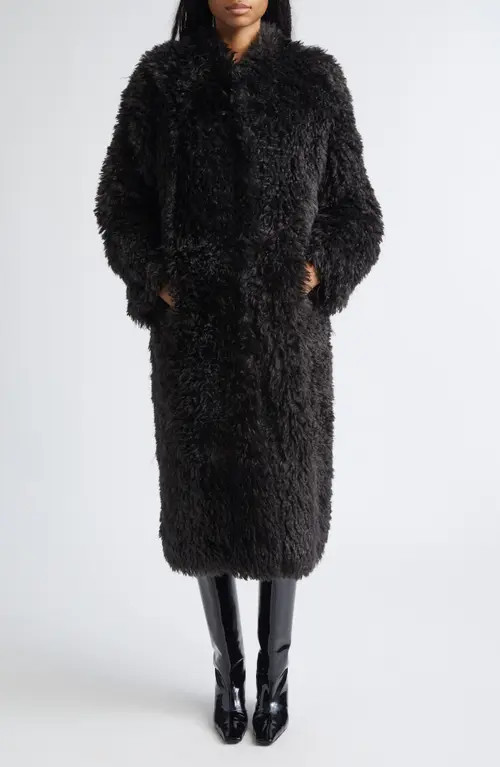 Stand Studio Carolina Faux Shearling Coat in Smoke Grey at Nordstrom, Size 4 Us | Nordstrom