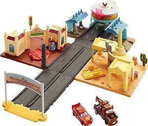 Disney Cars Toys On The Road Toys, Playset with 2 Toy Cars and Light-Up Countdown, Features Light... | Amazon (US)