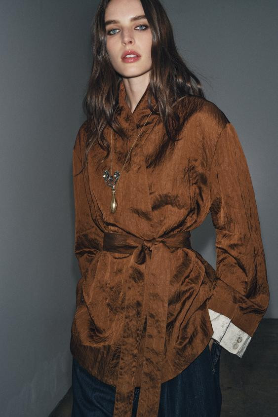 ZW COLLECTION JACQUARD KIMONO JACKET | Zara US