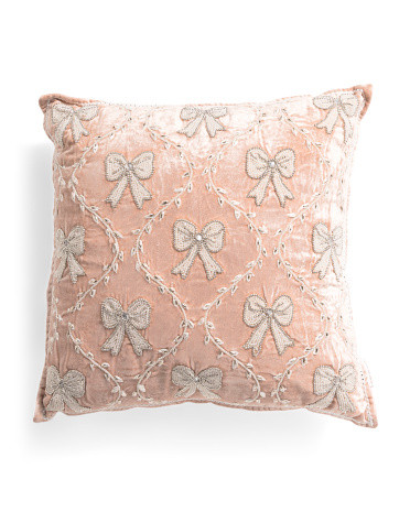 20x20 Beaded Bow Pillow | Throw Pillows | Marshalls | Marshalls