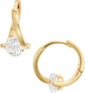Floating Cubic Zirconia Wrap Hoop Earrings | Nordstrom