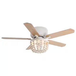 matrix decor 48 in White Farmhouse Flush Mount Ceiling Fan with Remote Control and Reversible Mot... | The Home Depot