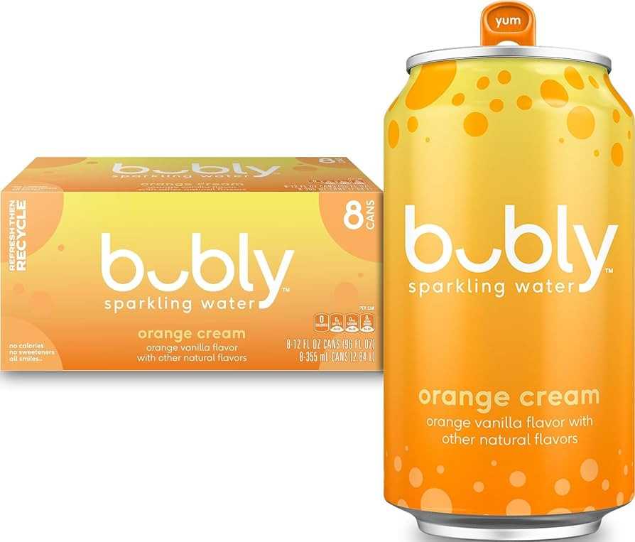 bubly Sparkling Water, Orange Creamsicle, 12 Fl Oz Cans (8 Pack) | Amazon (US)