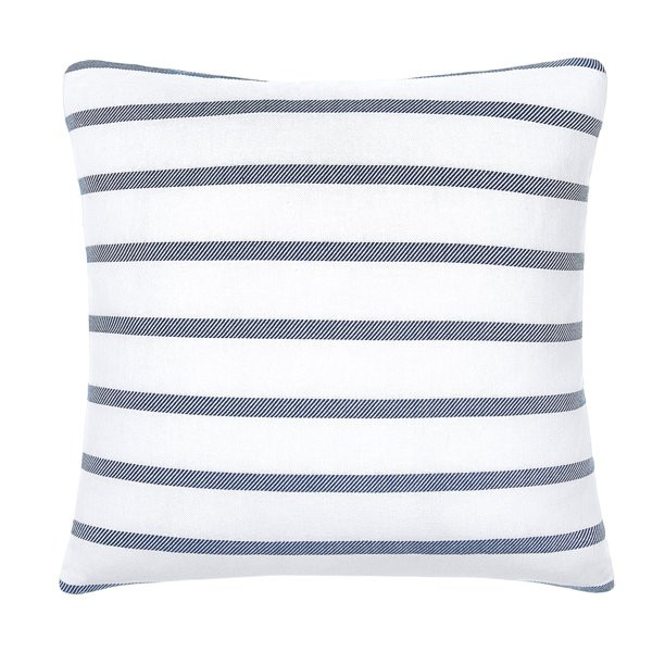 Gap Home Yarn Dyed Twill Stripe Decorative Square Throw Pillow White/Navy 18" x 18" - Walmart.com | Walmart (US)