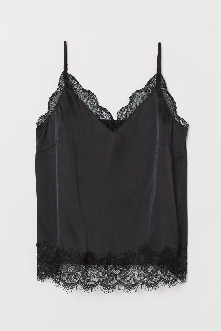 Satin Camisole Top with Lace | H&M (US + CA)