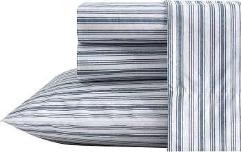 Nautica - Twin Sheets, Cotton Percale Bedding Set, Casual Home Decor (Coleridge Stripe Blue, Twin... | Amazon (US)