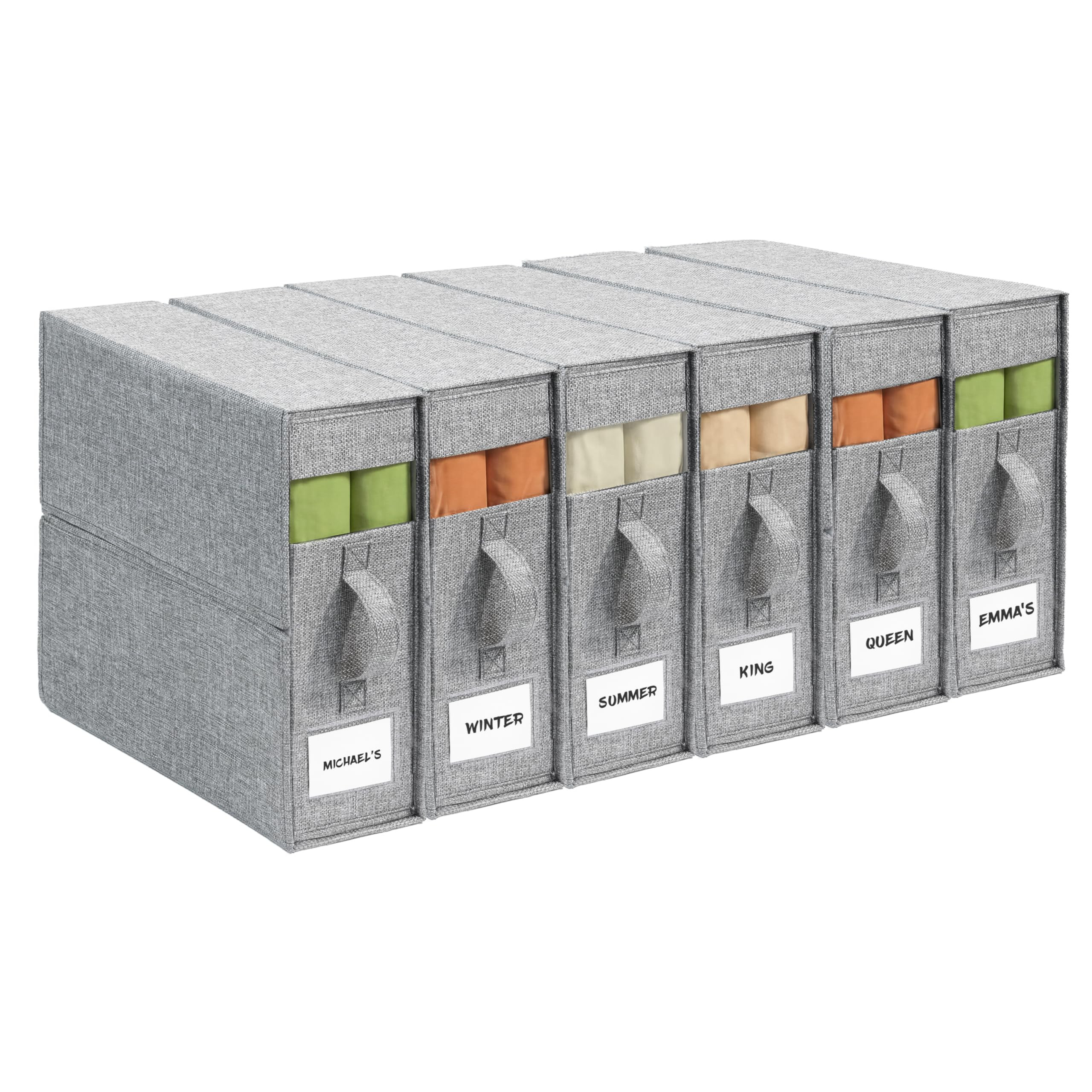 6Pack Sheet Organizers and Storage - King/Queen Size Sheet Storage Organizer with Window, Foldabl... | Amazon (US)