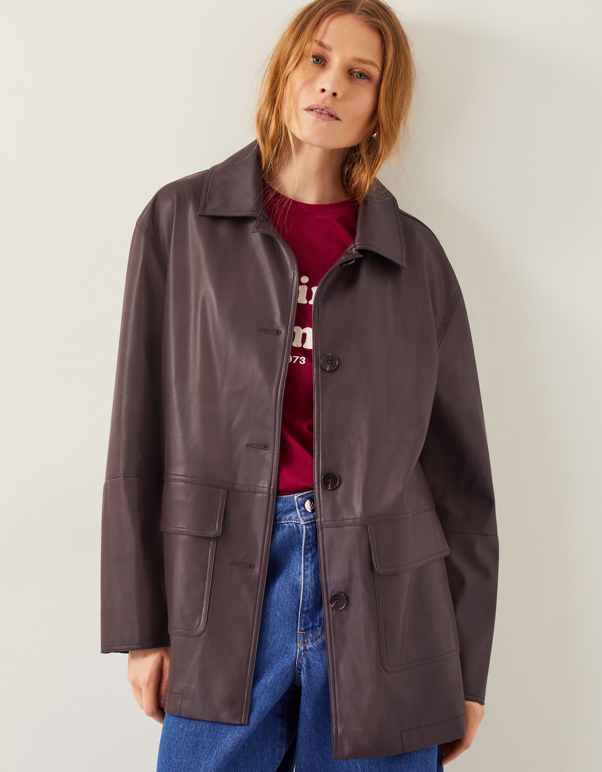 Paula Faux Leather Jacket Brown | Monsoon (UK)