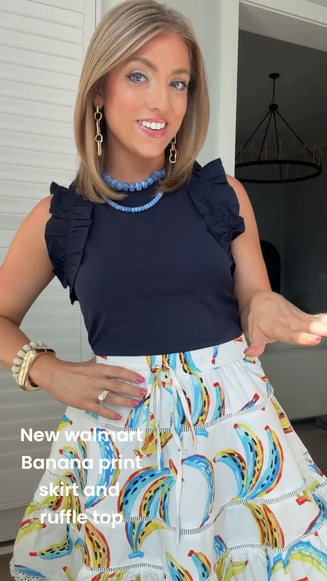 This might be my favorite look of the bunch! 💙 The classic black ruffle tank paired with this fun printed skirt is such a statement while still being easy to wear. Perfect for vacation, dinner, summer parties, or anytime you want an outfit that feels a little extra without trying too hard.

#walmartfashion #walmartfinds #summerstyle #statementskirt #ruffletop #vacationoutfit #affordablefashion #walmartstyle #newarrivals #fashionfinds #summeroutfit #momfashion #ootd #budgetfashion #styleinspo #weekendstyle #casualchic #affordablestyle #walmartnewarrivals #summerwardrobe

#LTKootd #LTKPetite